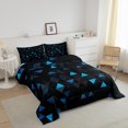 thumbnail image 3 of Erosebridal Ensemble de Literie Triangle Bleu pour Lit Simple, Couette en Duvet Triangle Néon, Bleu Noir, 2 Pcs Réversible, 3 of 7