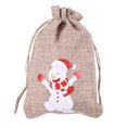 thumbnail image 2 of Agiferg Christmas Printed Linen Gift Bag Santa Backpack Candy Bag Apple Bag 1PC, 2 of 9