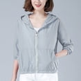 thumbnail image 2 of Meichang Womens Upf 50+ Sun Protection Hoodie Jacket Summer Full Zip Loose Rash Guard Sun Hoodie Quick Dry Long Sleeve Lightweight Jackets Sun Shirt with Pocket, 2 of 6