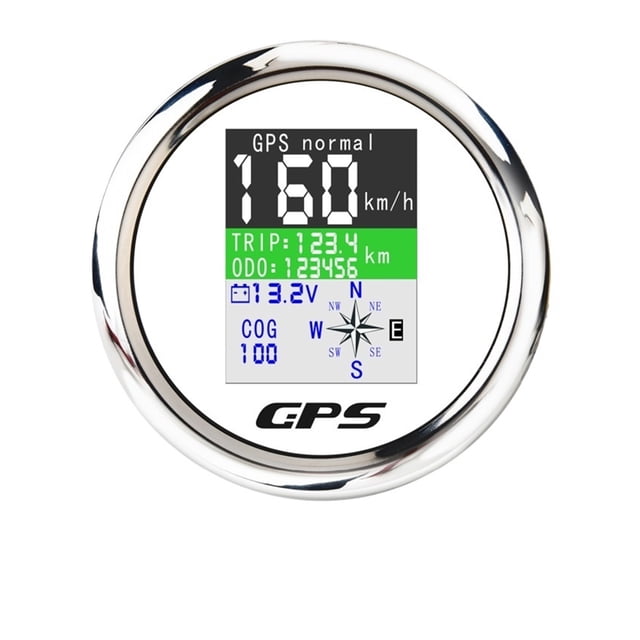 Jauge de Vitesse Numérique GPS 85 mm MPH Nœuds Km/h Compteur de Vitesse Ajusté avec Antenne Ensemble de Voltmètre pour Bateau Voiture Moto Odomètre, Compatibilité Universelle