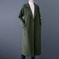 thumbnail image 1 of Birdeem Women's Solid Color Lapel Pocket Button Long Woolen Coat Jacket Cardigan Jacket, 1 of 1