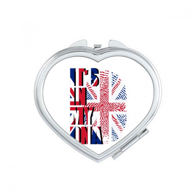 British Flag Fingerprint Gene Mirror Travel Magnification Portable Handheld Pocket Makeup