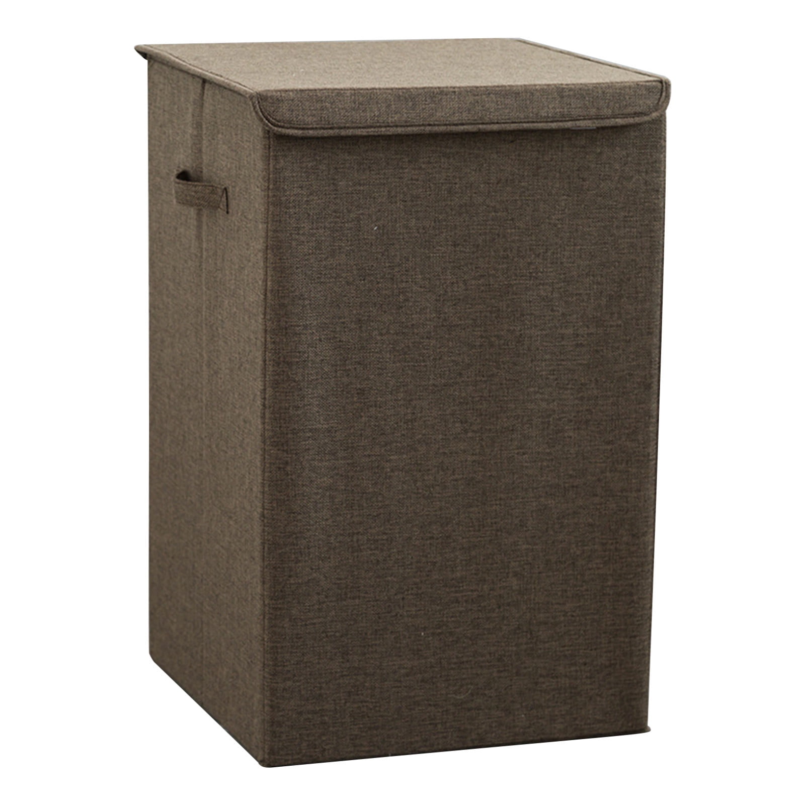 matoen Dirty Clothes Bucket With Special Cover Storage Box Fabric Foldable Washable Laundry Basket Cotton Linen Clothes Storage Bucket