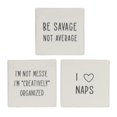 thumbnail image 4 of Hometrends Linden "Be Savage Not Average" Porcelain Tabletop Square Art Plaque, 4 of 4