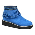thumbnail image 2 of LSLJS Bottes Décontractées Courtes à Talon Compensé à Glands avec Grande Fermeture Éclair Latérale Simple, Bottines à Talon Compensé pour Femmes, 2 of 9