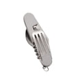 thumbnail image 1 of Compact Multi-Functional Outdoor Tool with Detachable Aluminum Handle - Swiss Crafted Foldable Knife for Camping, Hiking & Travel, Ideal Fruit Cutter and Practical Gift for Outdoor Enthusiasts (Steel, 1 of 5