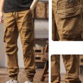 thumbnail image 5 of Mceream Pantalon Cargo Léger pour Homme, Randonnée en Plein Air, Pantalon de Travail, Jogging, Voyage, Chino avec Multiples Poches, Ropa Para Gimnasio de Hombre Beige TG, 5 of 5