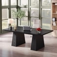 thumbnail image 4 of Tribesigns 63" Executive Desk, Modern Wood Large Computer Desk Workstation for Home Office, Black, 4 of 5