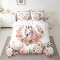 thumbnail image 2 of Ensemble de Literie Cartoon Unicorn Grand Lit 7 Pcs, Ensemble de Douillette Cheval Magique, Ensembles de Douillette d'Animaux Mignons Roses Rouges et Roses Lit Tout-en-un, Accessoires de Literie Aquarelle Dessinés à la Main pour Enfants Garçons Filles, 2 of 4