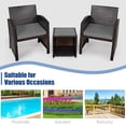 thumbnail image 4 of Costway Ensemble de 3 Pcs pour Patio en Rotin Osier, Coussins, Sofa, Table Basse, Gris, 4 of 9