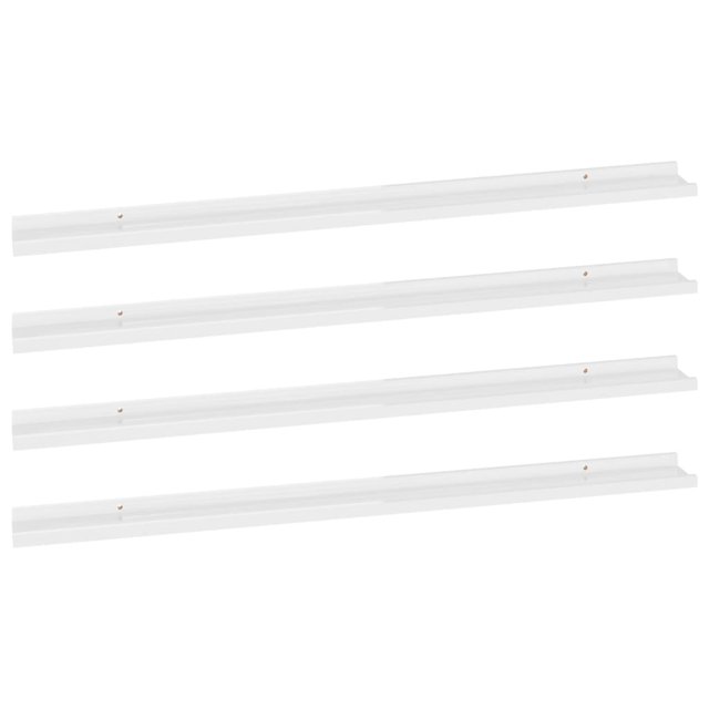 vidaXL Étagères Murales 4 Pcs Blanc Haute Brillance 115x9x3 cm