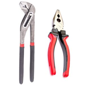 Outillage à main, Kit d'outils à main pour usage domestique, Ensemble d'instruments à main et Combo avec pince Combinaison & 10" Plier de pompe à eau pour la mécanique, kit d'outils de véhicule & Traitement thermique
