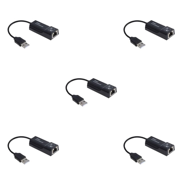 yingyy PC USB2 .0 Ethernet Adapter Laptop Network Card USB Lan Network Adapter USB to 10/100 Mbps black 5Set
