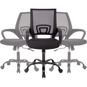 BestOffice chaise de bureau pour adultes Mesh Back Support Arms réglables Rolling, Noir
