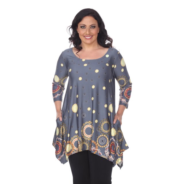 White Mark Tunique pour Femmes à Manches 3/4 en Jersey
