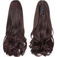 thumbnail image 1 of ORUYROP Extension de Queue de Cheval, extensions de Cheveux à Pince Griffe de 16 Pouces Queue de Cheval Cheveux Courts Bouclés Extension de Cheveux Pièce de Cheveux Synthétique d'Apparence Naturelle pour Femmes Brun Foncé, 1 of 7