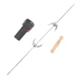 thumbnail image 4 of Kit de Gril Rôtissoire Sans Fil - Ensemble Portable de Moteur de BBQ Automatique Rotatif avec Tiges de Broche en Fer et Chrome Résistantes à l'Usure, Poignée en Bois, Supporte jusqu'à 16 Lb, Alimenté par Batterie Sans Fil (Batterie Non, 4 of 6
