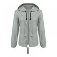 thumbnail image 1 of Veste de Printemps pour Femme, Veste Imperméable Mode, Manteau Isolé Coupe-Vent Extérieur (Bleu Foncé), 1 of 6