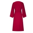 thumbnail image 3 of Abaya Kaftan pour Femmes Robe Musulmane Couverture Complète Robe Ethnique de l'Aïd Fluide Élégante Ceinturée Plissée Longue Robe, 3 of 5