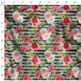thumbnail image 4 of Soimoi Yellow polyester Crepe Fabric Stripe & Grandiflora Roses Floral Print Sewing Fabric Yard 42 Inch Wide, 4 of 4