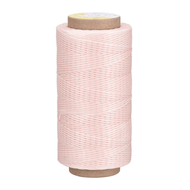 Unique Bargains 186 Yards 210D/1mm Leather Sewing Thread Polyester Waxed Cord, Misty Rose