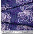 thumbnail image 3 of Soimoi Rayon Crepe Fabric Animal Skin,Shell & Octopus Ocean Printed Craft Fabric by The Yard 46 Inch Wide, 3 of 3