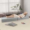 thumbnail image 2 of Costway Canapé-Lit Pliant Convertible 4-en-1 Futon de Sol Fauteuil-Lit Simple Gris, 2 of 9