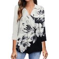thumbnail image 1 of RKSTN Chemisiers Décontractés Boho à Imprimé Floral pour Femmes, Col en V, Manches Longues, Automne, Hauts à Imprimé Floral, Blouses Amples, Chemises, 1 of 6