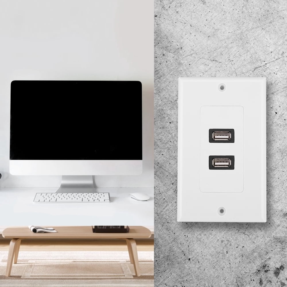 Plaque Murale USB ABS USB 2.0, Plaque Murale, pour Construction d'Hôtel