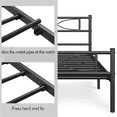 thumbnail image 4 of Fullfurnique Metal Platform Bed Frame with Cloud Inspired Design Headboard, Full, Black, 4 of 7