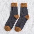 thumbnail image 3 of TIEVOSA Winter Men Coral Socks Middle Tube Sleeping Home Solid Stocking（Dark Gray）, 3 of 5
