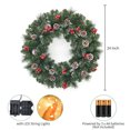 thumbnail image 2 of 24IN Real Touch Christmas Pine and Cedar Wreath, Large Winter Holiday Door Decor for Indoor Outdoor, Front Door Farmhouse Hanging Decoration, 2 of 6