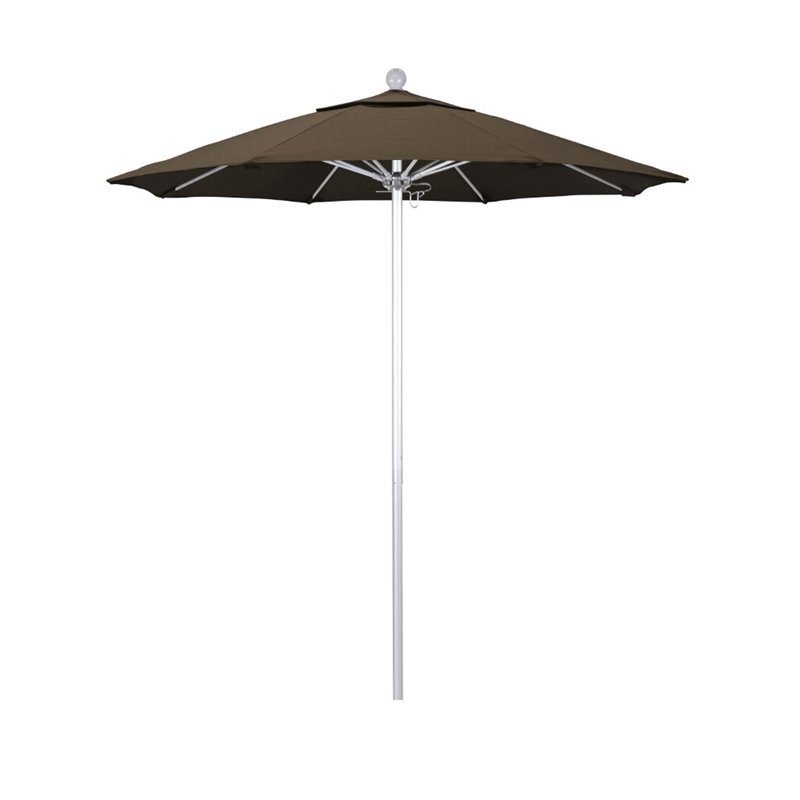 California Umbrella Venture 7.5' Silver Market Umbrella in Cocoa