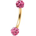 thumbnail image 2 of Anodized Titanium Curved Barbell 16G Eyebrow Ring with Ferido Ball Ends, 2 of 15