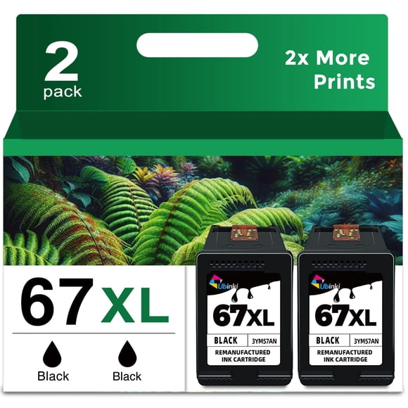 Cartouche d'Encre Noire 67TG de Remplacement pour HP 67 Black Ink Cartridge HP67 TG HP67TG pour 2700 2700e 2752 2752e 2742e 2755e 4100 4100e 4152e 4155e 6000 6055e 6
