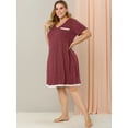 thumbnail image 2 of GRACE & GRANDEUR Women's Plus Size Polka Dots Short Sleeve Sleepshirts, 2 of 6