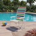 thumbnail image 2 of Chaise de plage pliante en acier Mainstays, rayures multicolores, 2 of 8