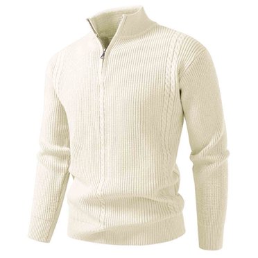 Yusimy Chandail en Tricot pour Homme Chandail Décontracté Chandail à Manches Longues Chandail Extensible Couleur Unie Col Ras du Cou Style Moderne