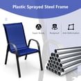 thumbnail image 4 of Gymax Patio Set of 4 Dining Chairs Stackable Armrest Space Saving Garden Patio Navy, 4 of 6