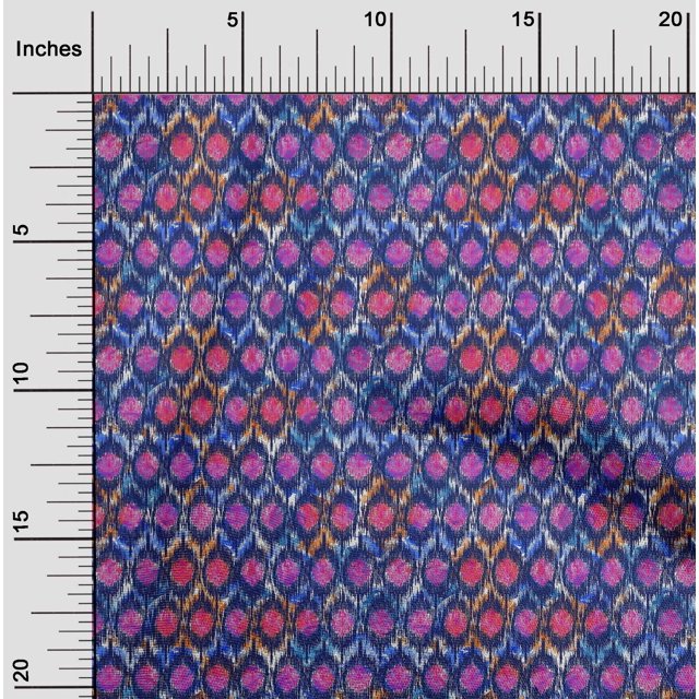 oneOone Viscose Chiffon Fabric Chevron Ikat Printed Craft Fabric BTY 42 Inch Wide