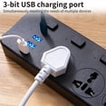 thumbnail image 4 of Socket USB Plug Board For Home Office Dormitory Travel Multi-functional Patch Panel Multi Hole Toggle Wiring Plug Board,Black&friday Deals 2024,Cyber&Monday Deals 2024,PENDANE,Black, 4 of 6