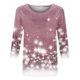 thumbnail image 4 of Pisexur Chandails de Noël pour Femmes Chandails à Manches 3/4 pour Femmes Chandails à Col Rond Graphiques Amusants Chandails à Capuchon Décontractés pour les Fêtes de Noël Confort Amples Mode d'Automne Chandails à Enfiler, 4 of 4