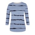 thumbnail image 4 of Qertyioot Hauts de Mode pour Femmes, T-shirt Ample Imprimé Mi-Long Manches 3/5 Blouse Col Rond Décontracté, 4 of 4