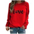 thumbnail image 1 of Hauts à Manches Longues pour Femmes Mode Pull Imprimé Amour Blouse Ample Hauts pour Femmes Manches Longues Mode pour Femmes, 1 of 3