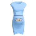 thumbnail image 3 of HWRETIE Robe de Maternité Imprimée pour Femmes Robe Courte Décontractée Accessoire Photo de Grossesse Tenue pour Futures Mamans, 3 of 6