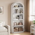 thumbnail image 1 of Bookcase Arched Bookshelf 71.65in Tall Bookcase Farmhouse Display Storage Rack Wooden Bookshelves for Home Office, Living Room, 1 of 9
