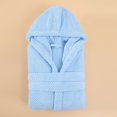 thumbnail image 5 of PEASKJP Tie Front Robe for Women Luxury Terry Cloth Bathrobe - Soft Rayon & Cotton, Light Blue One Size, 5 of 5