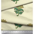thumbnail image 3 of Soimoi Poly Georgette Fabric Leaves & Floral Block Printed Craft Fabric by The Yard 52 Inch Wide, 3 of 3