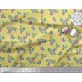 thumbnail image 3 of Soimoi Tissu en Rayonne Imprimé Feuilles & Roses Tissu de Couture Yard 56 Pouces de Large, 3 of 3