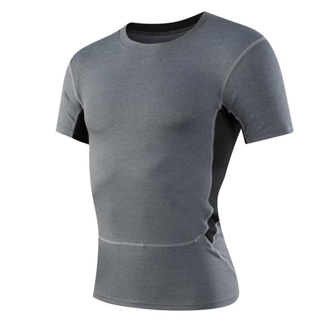 hotojiny Men’s Compression Shirts Short Sleeve Quick Dry Sports Athletic Workout Tee Base Layer Undershirt T-Shirt Tops